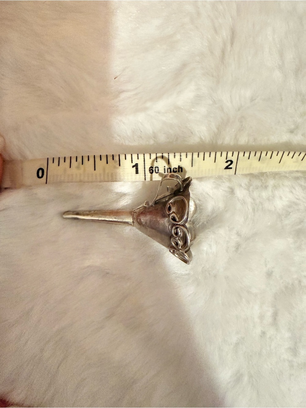 Vintage Sterling Silver Perfume Funnel Floral 925 Mini Antique Vanity Tool - Picture 10 of 10